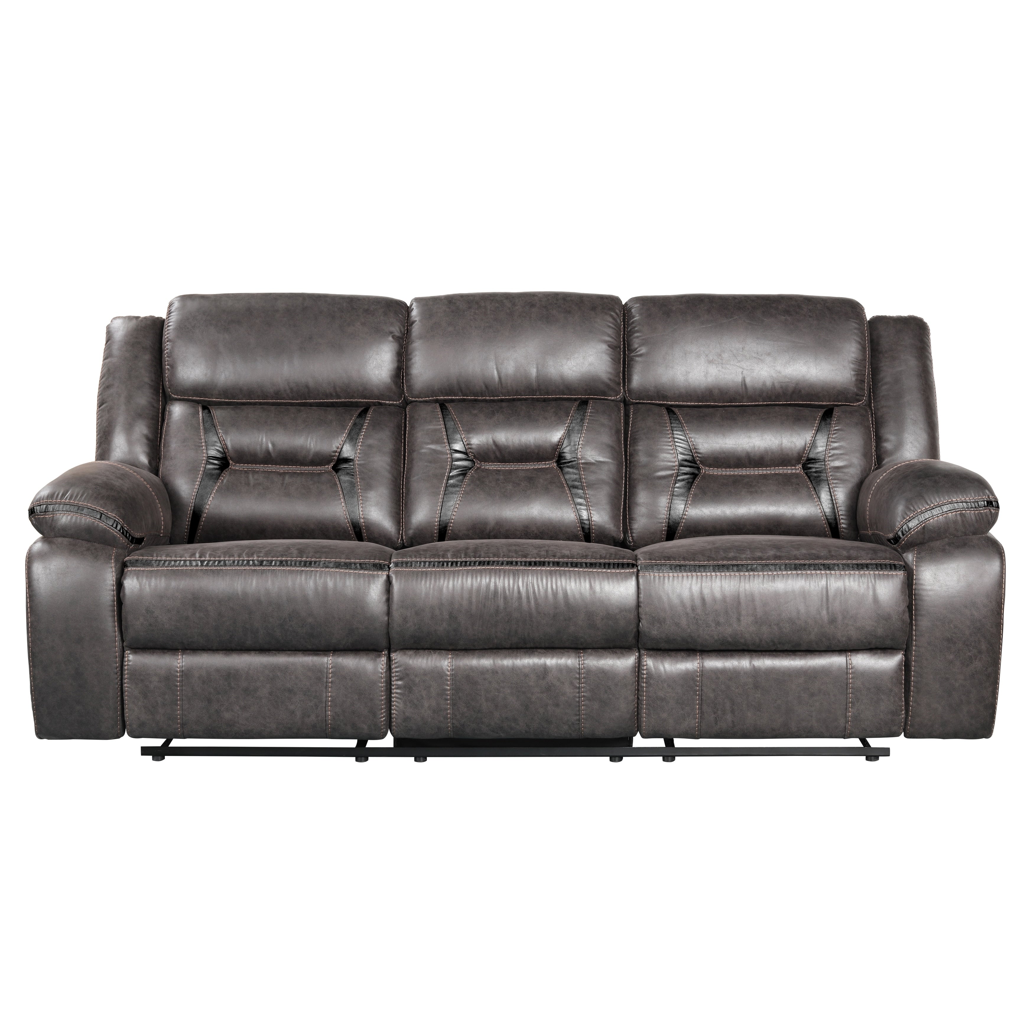 Roundhill Furniture Elkton Manual Motion Reclining Sofa with Storage Console