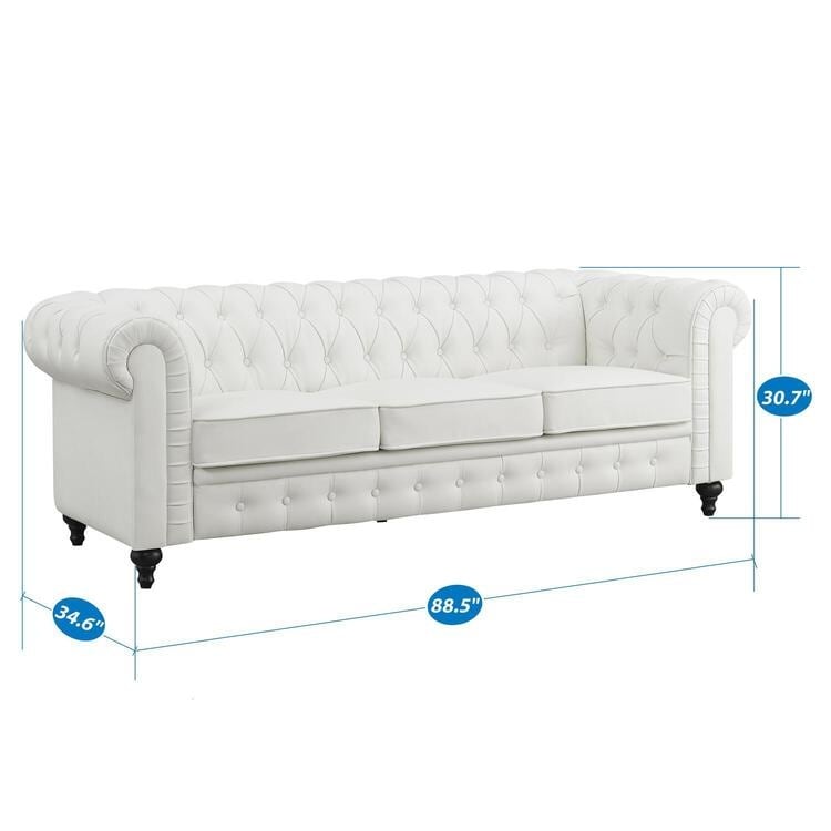 Elegance Chesterfield Sofa, Luxurious Comfort for Cozy Living Rooms, Mid-Century Modern couch, Elegance, 3-Seater Sofa