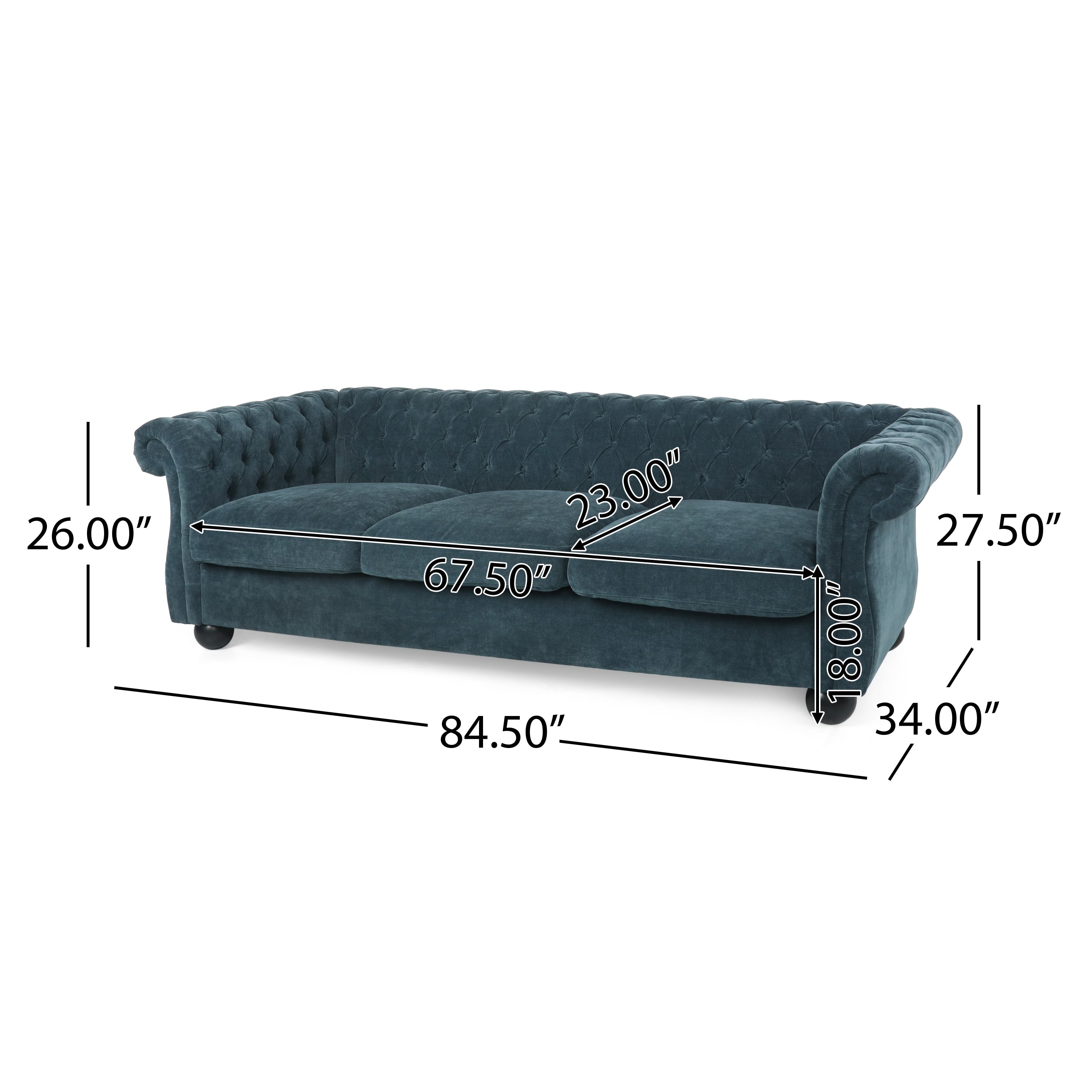 Farhart Tufted 3 Seater Sofa by Christopher Knight Home