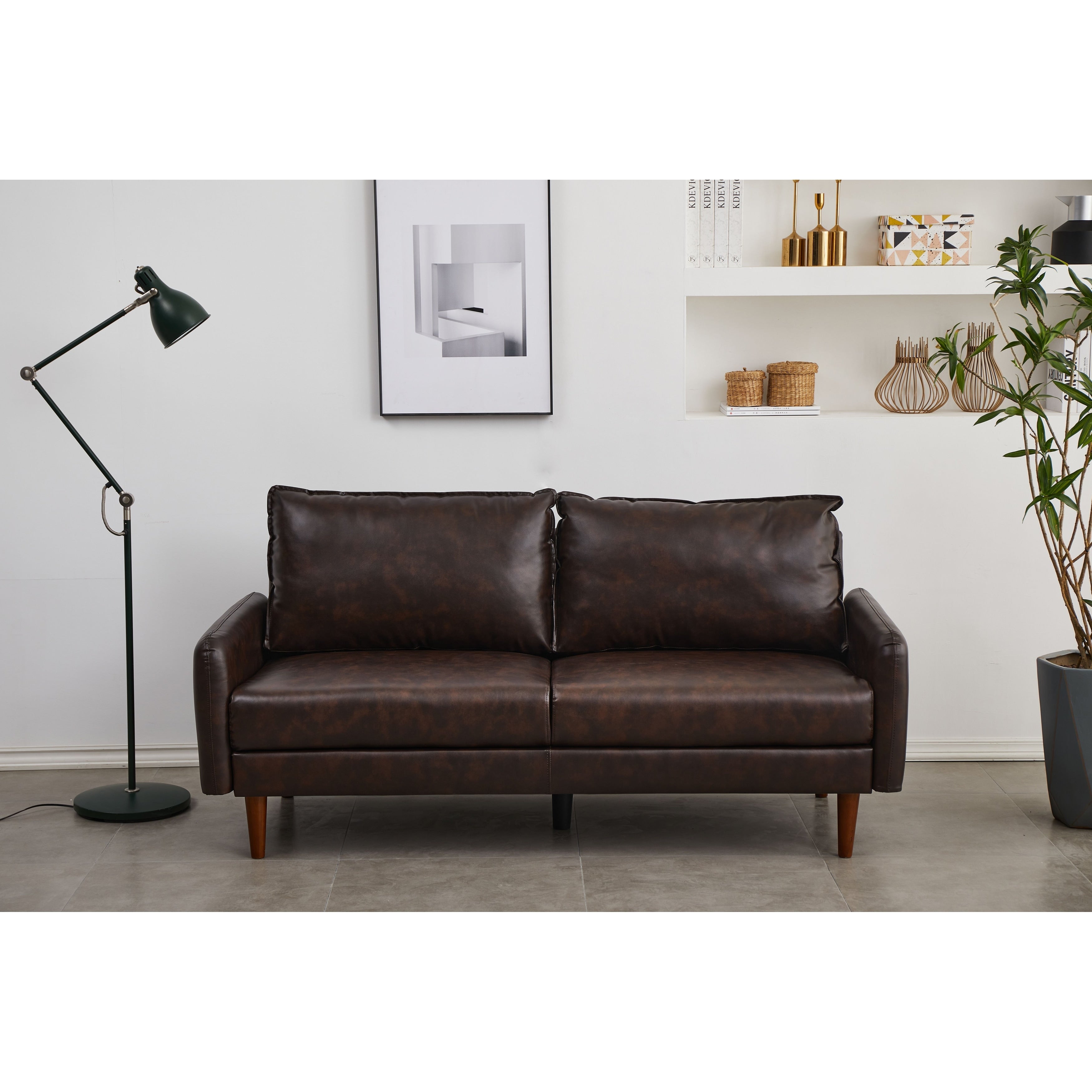 Faux leather 70'' Square Arm Sofa