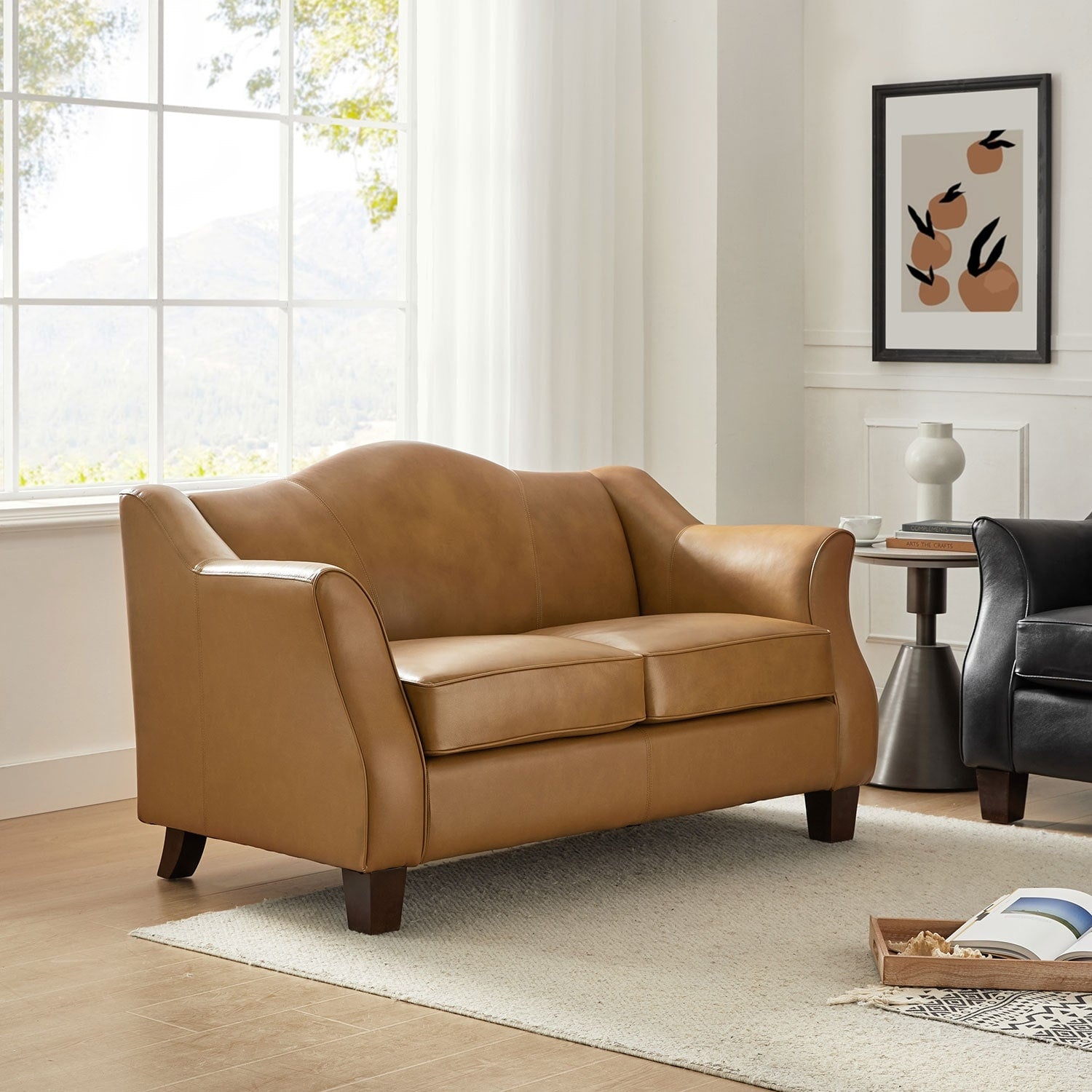 Franco Traditional 60 Wide Genuine Leather Sofa by HULALA HOME