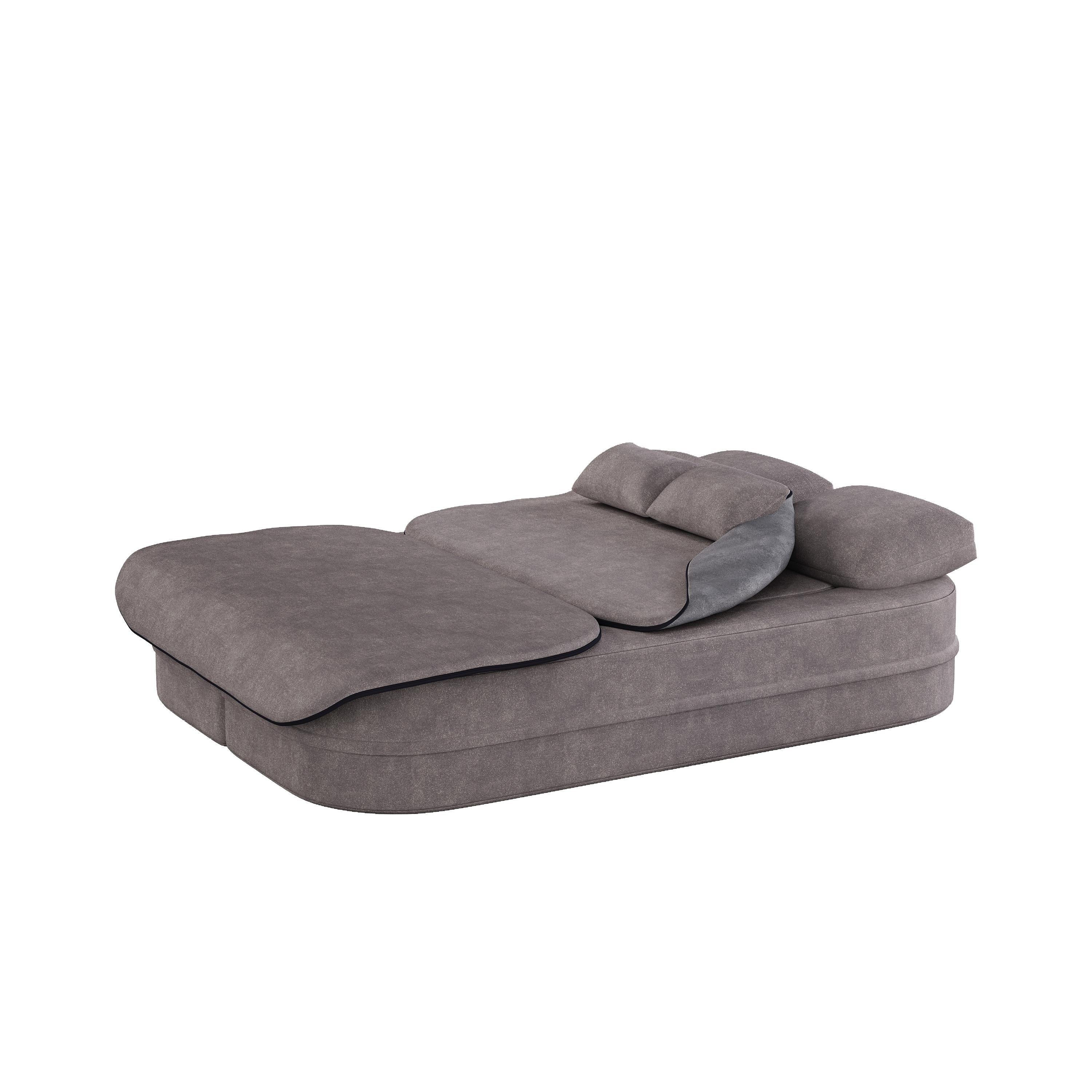 GDFStudio - Willoughby Chenille Foldable Sleeper Sofa Bed with Multi Functional Blanket