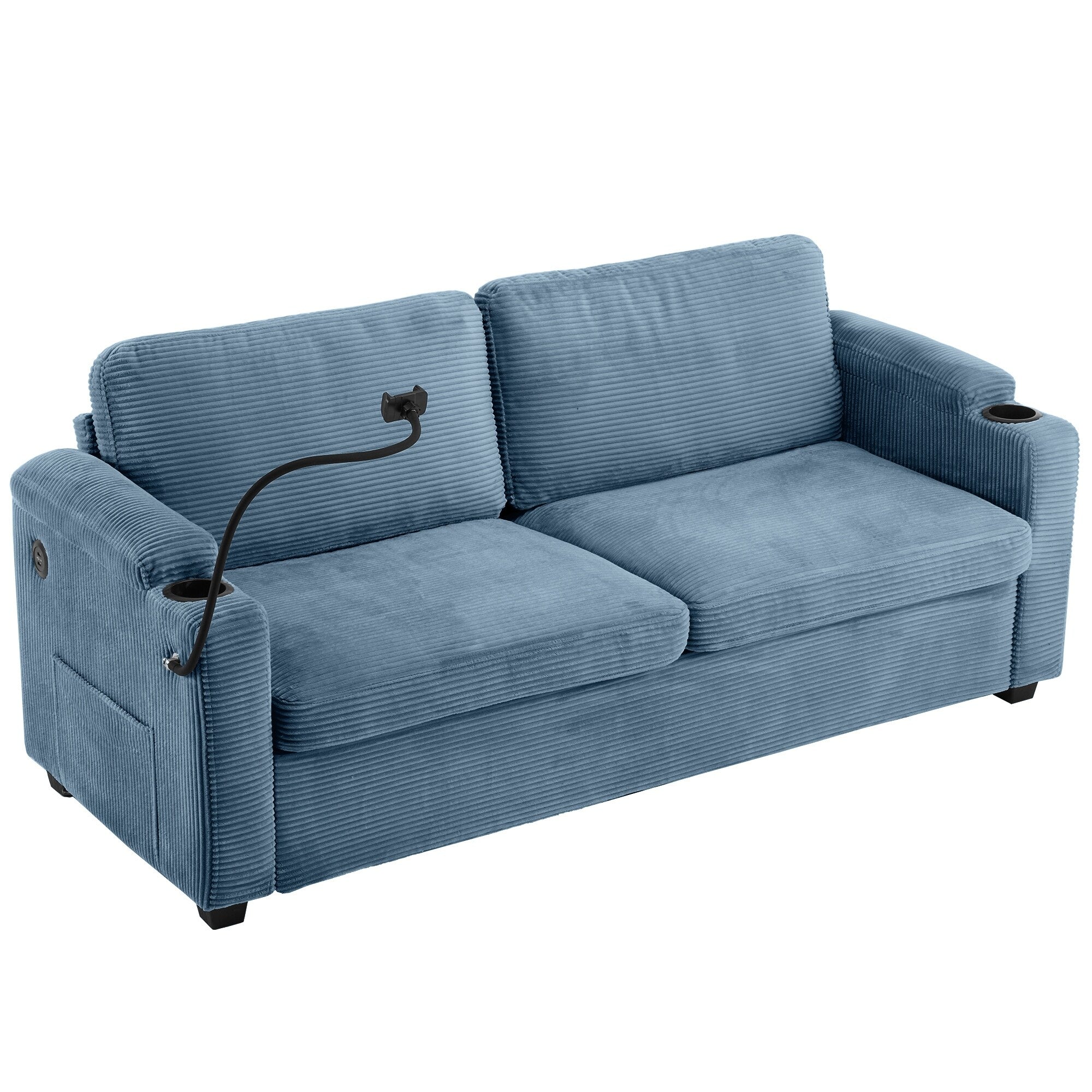 GDFStudio Emily Multifunctional Convertible Corduroy Sleeper Sofa for Small Spaces