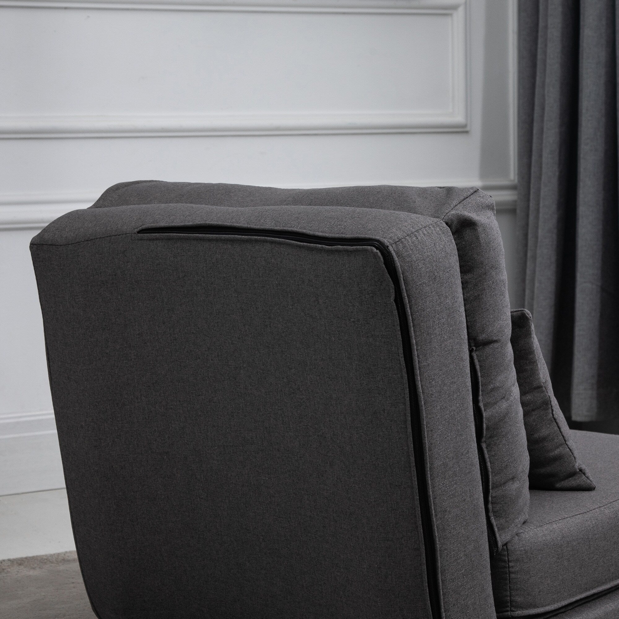 HOMCOM Convertible Flip Folding Upholstered Chair, Floor Lazy Sofa Bed