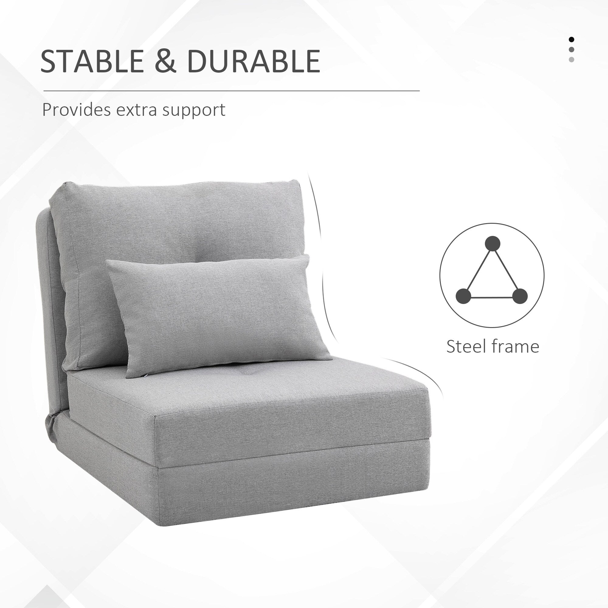 HOMCOM Convertible Flip Folding Upholstered Chair, Floor Lazy Sofa Bed