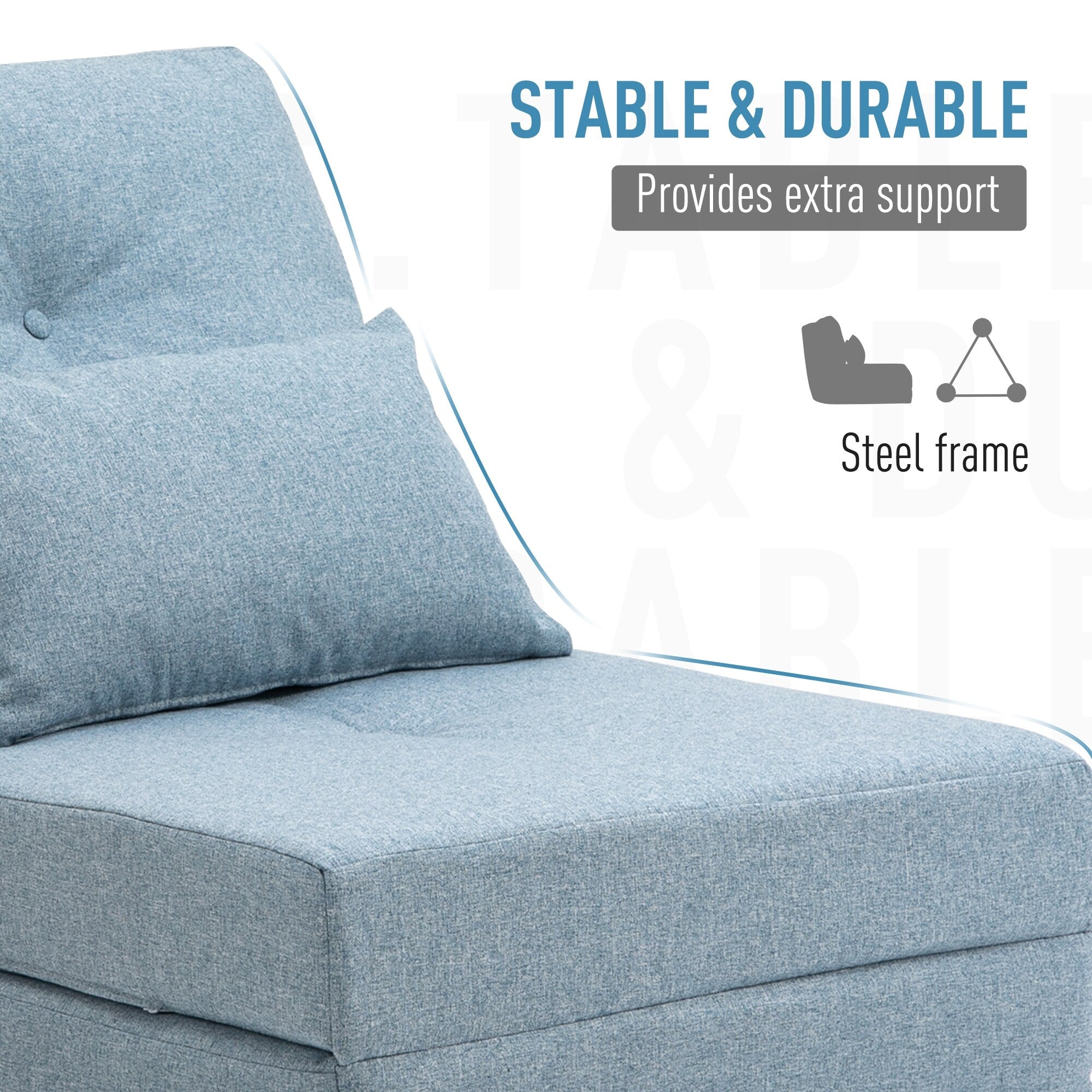 HOMCOM Convertible Flip Folding Upholstered Chair, Floor Lazy Sofa Bed