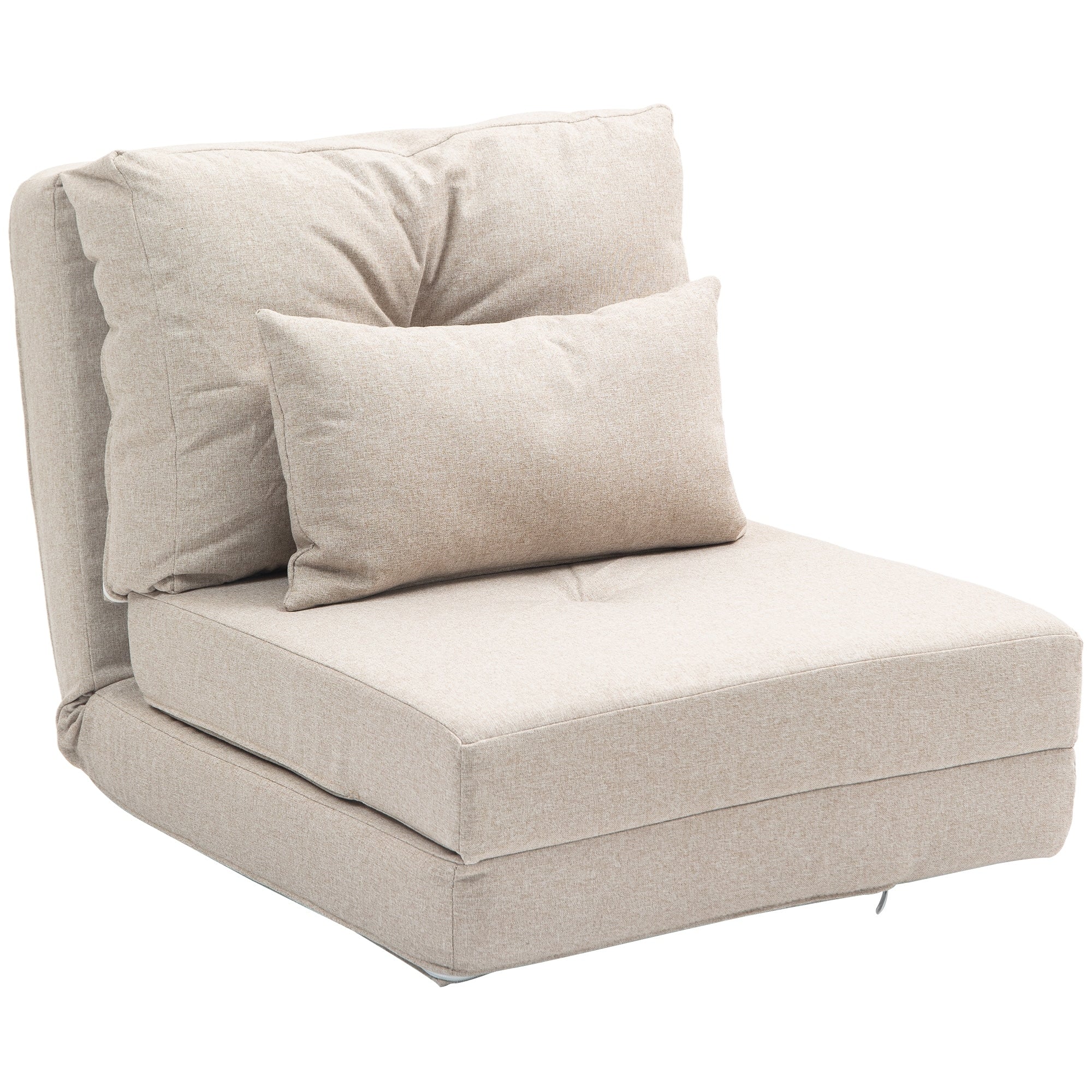 HOMCOM Convertible Flip Folding Upholstered Chair, Floor Lazy Sofa Bed
