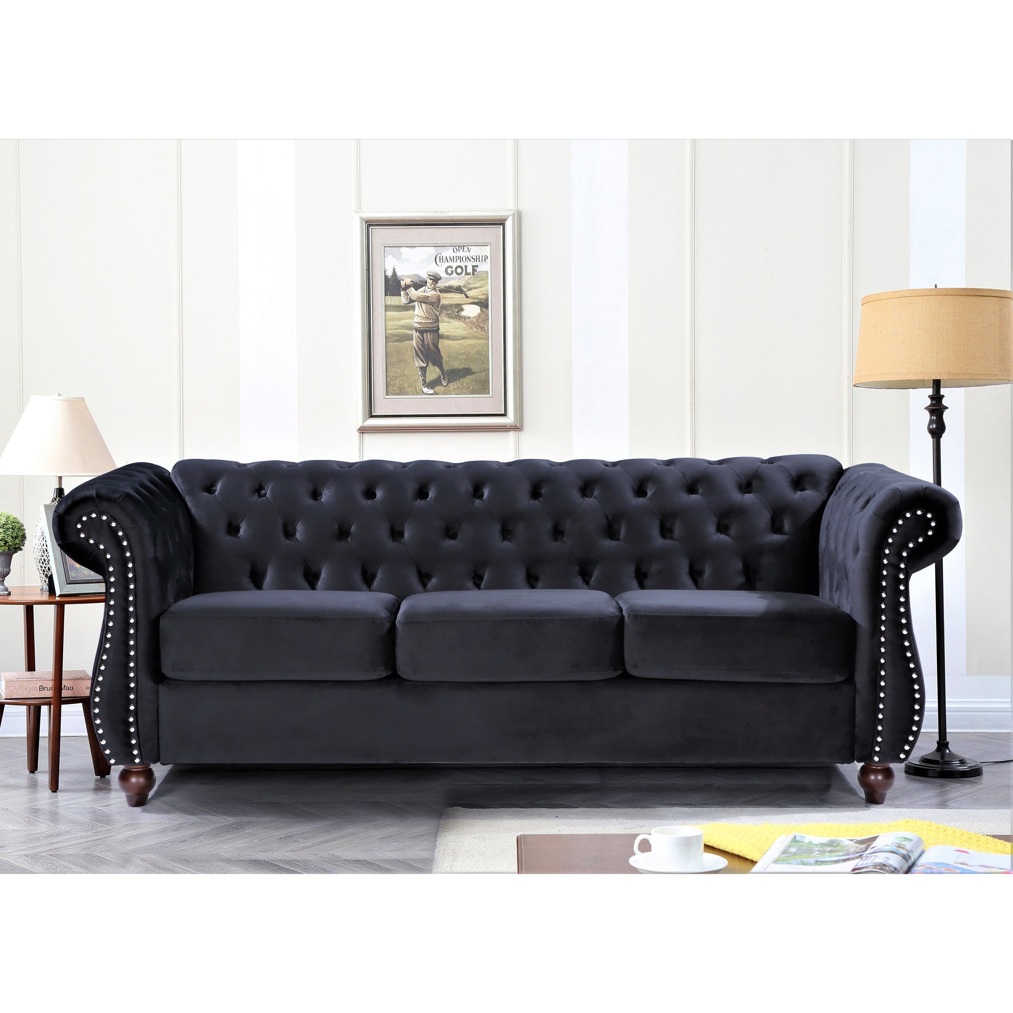 Kemos Velvet Chesterfield Sofa