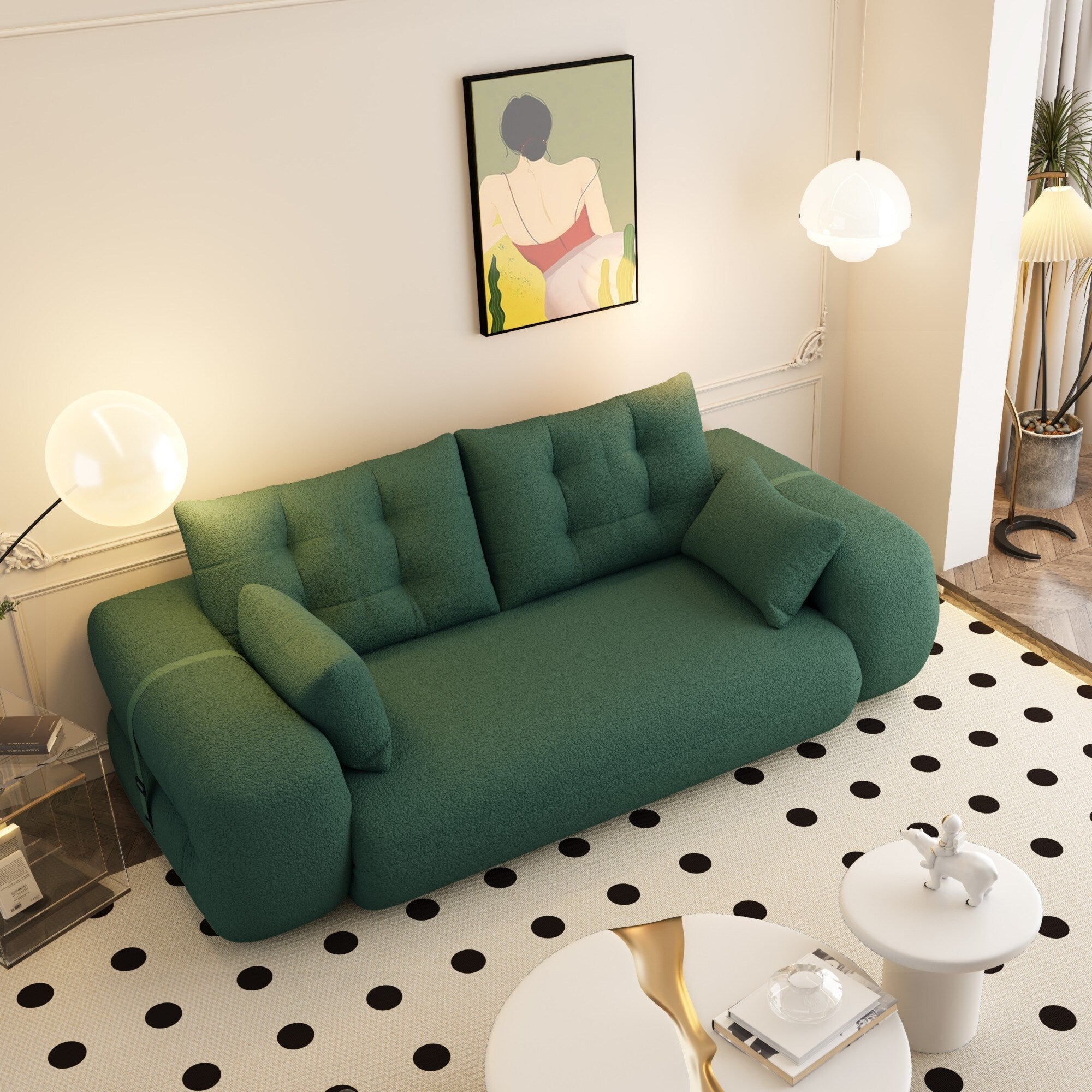 78in Wide Lazy Sofa Couch Multi Functional Foldable Sofa Bed