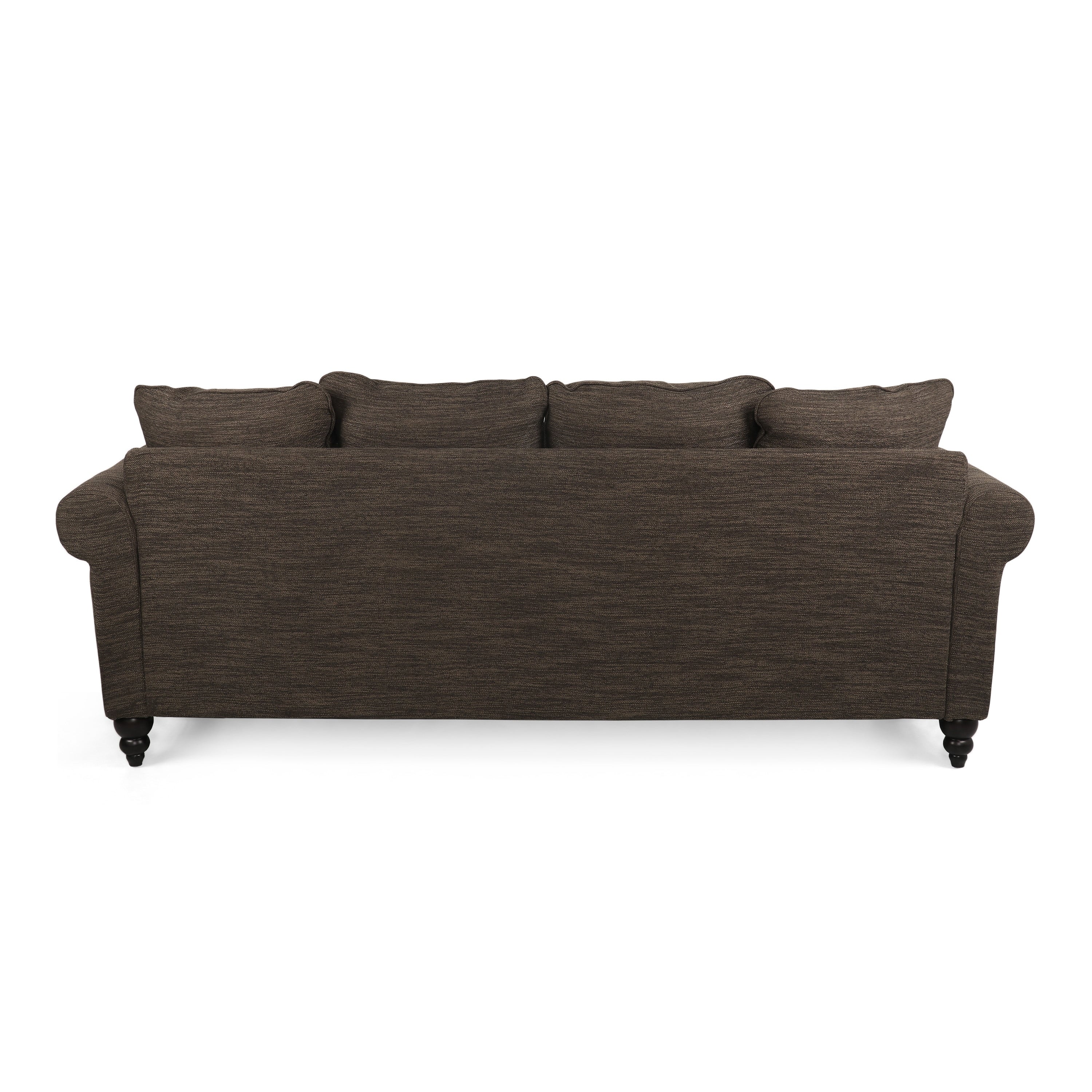 Manbow Fabric Pillowback 3 Seater Sofa with Nailhead Trim by Christopher Knight Home