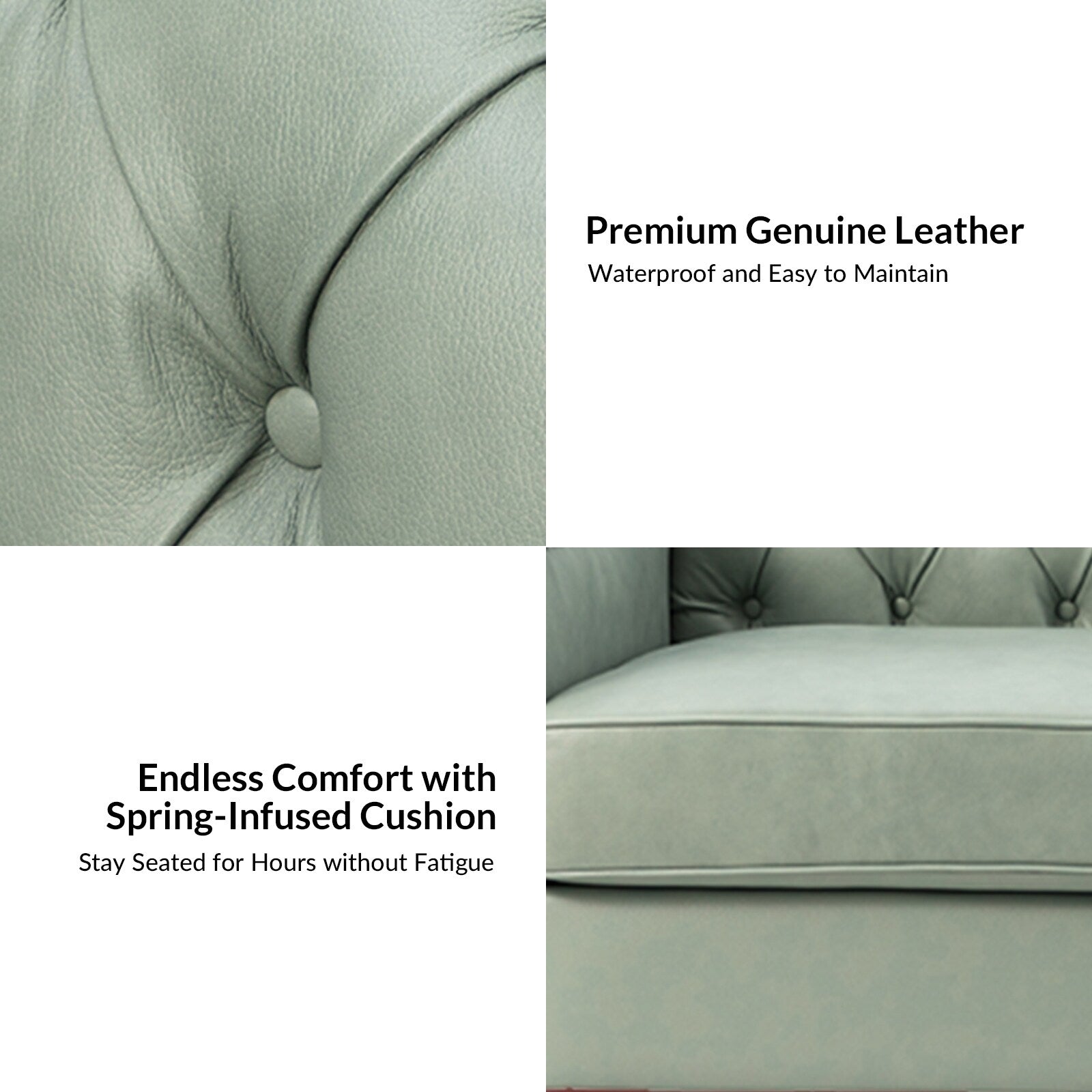 Mateo 82.28 Wide Transitional Genuine Leather Sofa with Nailhead Trim and Button-Tufted Back