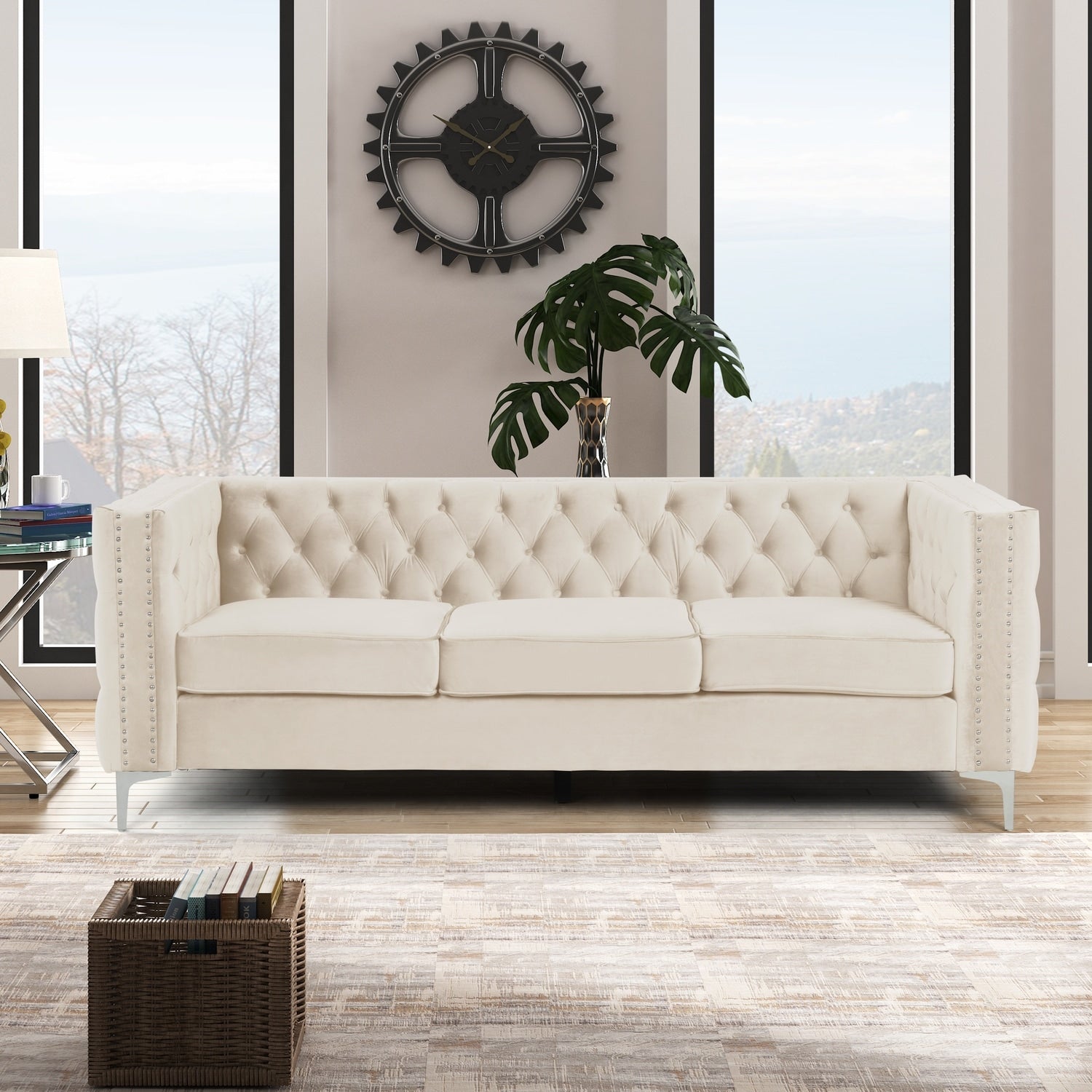 Morden Fort Deep Dutch Velvet Modern Sofa