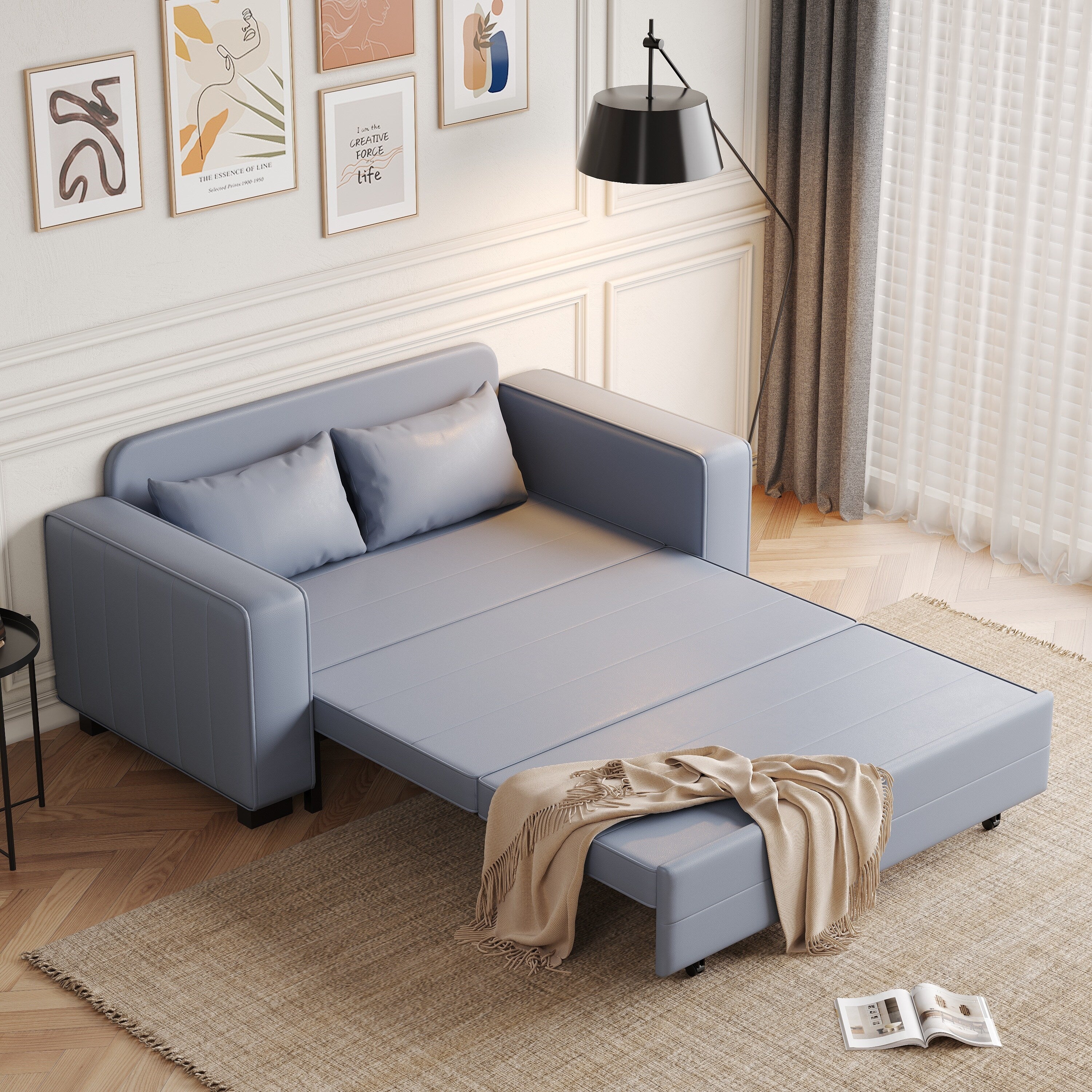 Romision Folding Cotton Fabric Sofa Bed