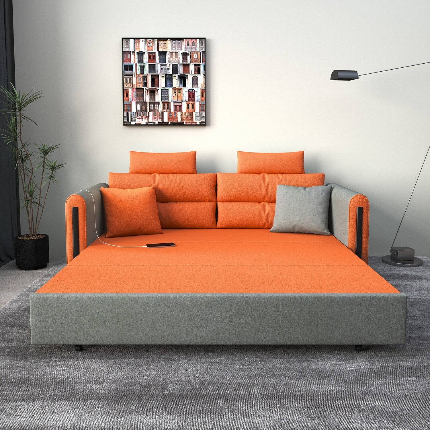 Romision Folding Technological Fabric Sofa Bed