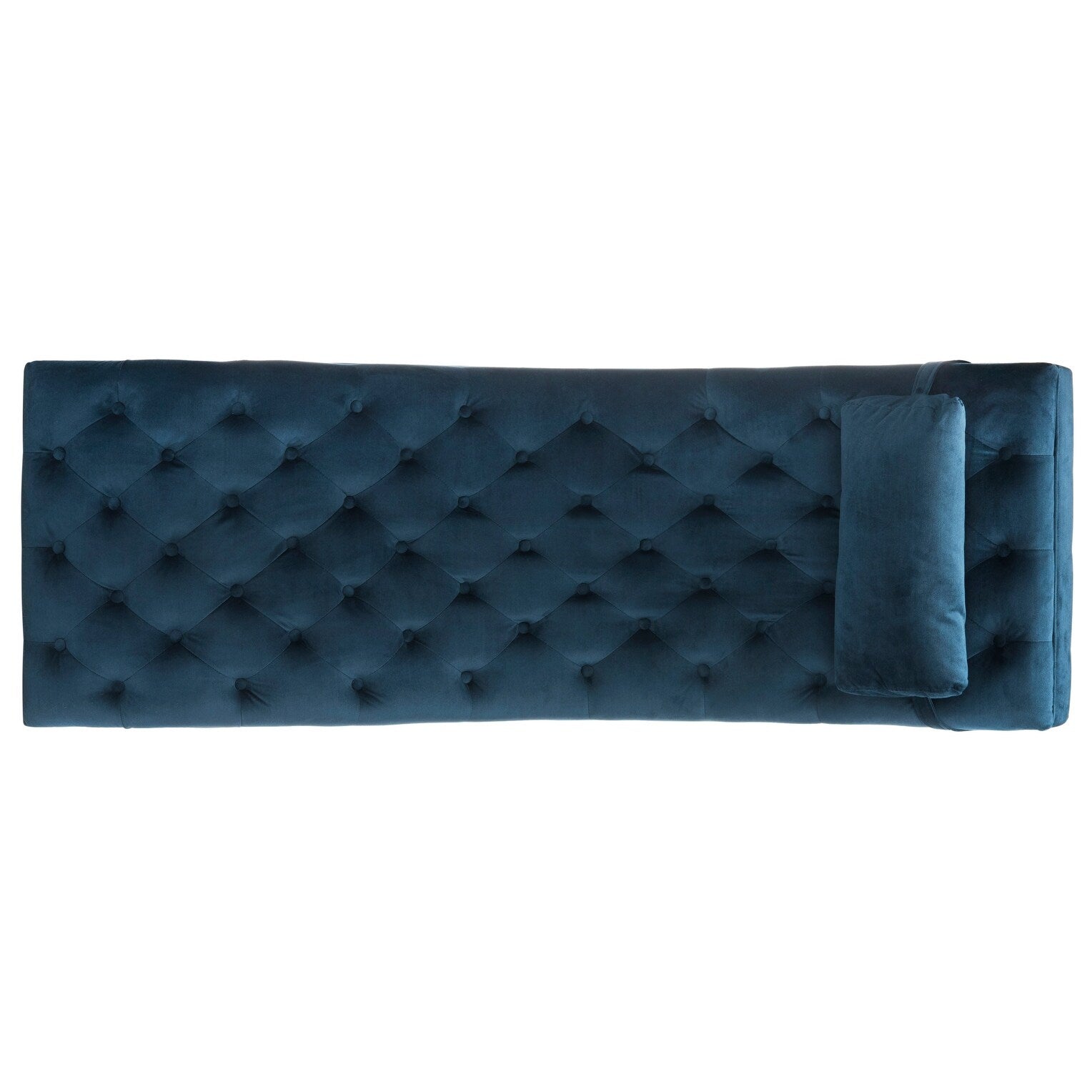 SAFAVIEH Monroe Navy/ Gold Chaise with Round Pillow - 65' x 23' x 33'