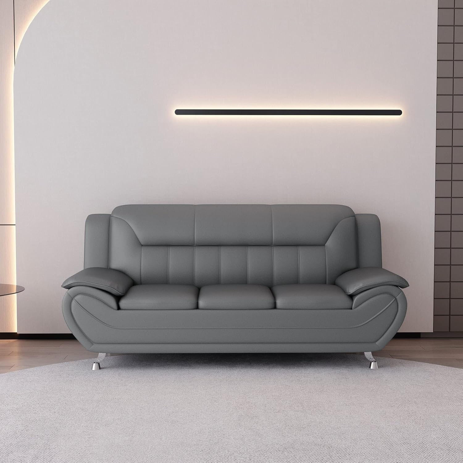 Sanuel 79.2 Faux Leather Pillow Top Arm Sofa