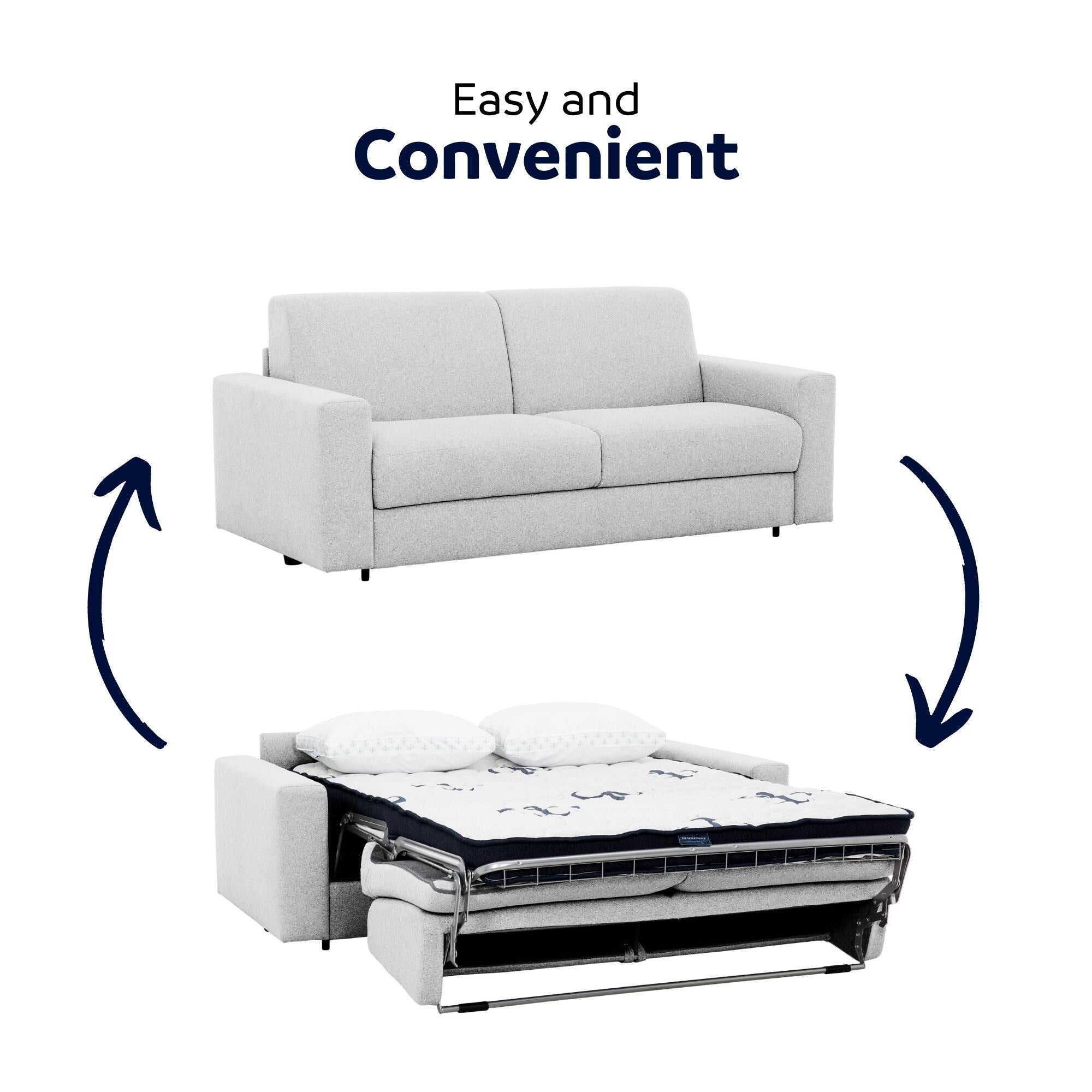 Stearns & FosterÂ® Giotto 78 in. Full Sleeper Sofa with Memory Foam Mattress