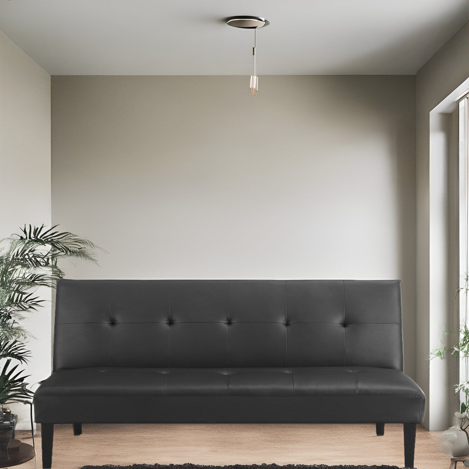 Ultimate Futon Sofa Collection: Futon Sofa with Armrest and Cupholders, Button Tufted Sofa with Wooden Legs