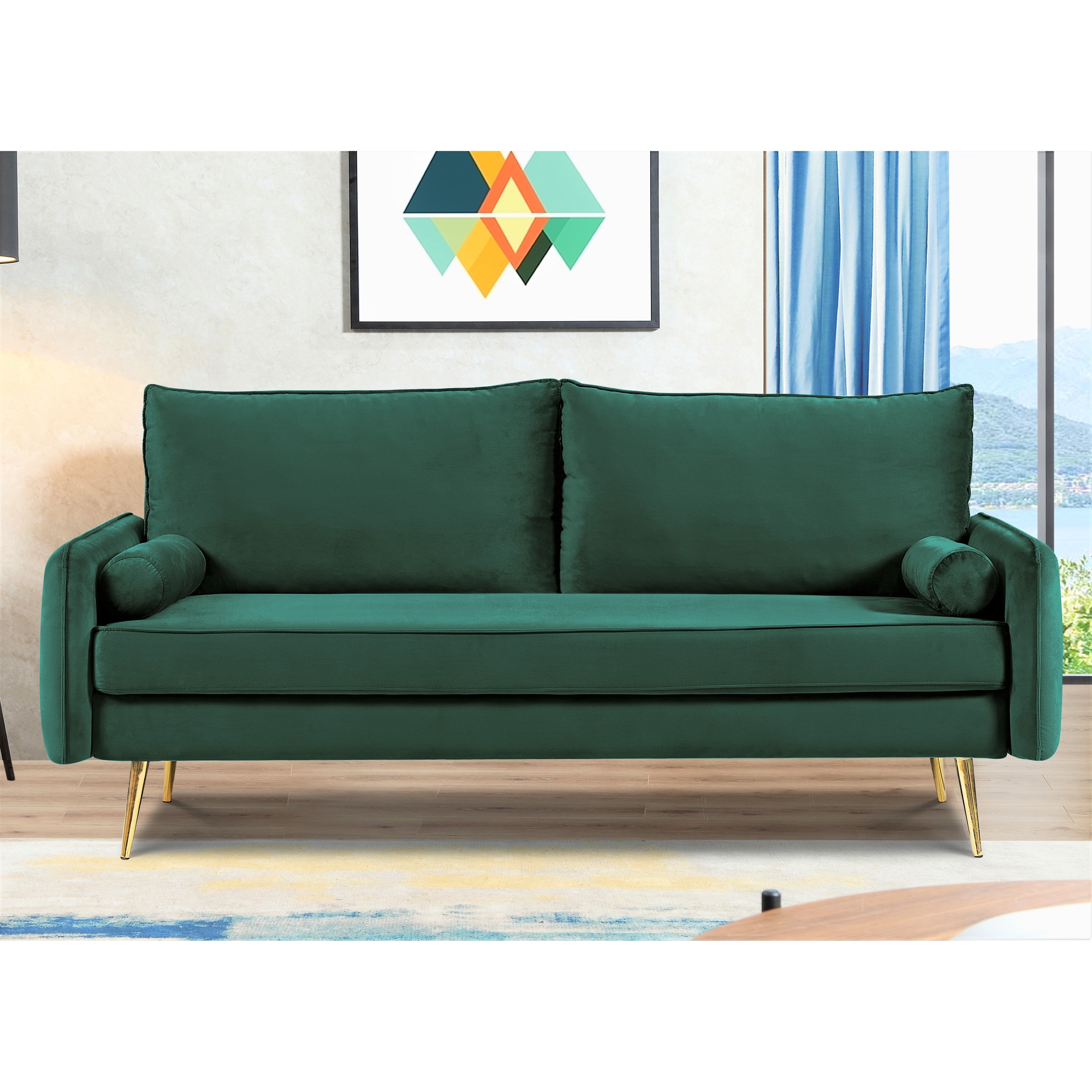 Villeda 70''W Polyester Square Arms Sofa