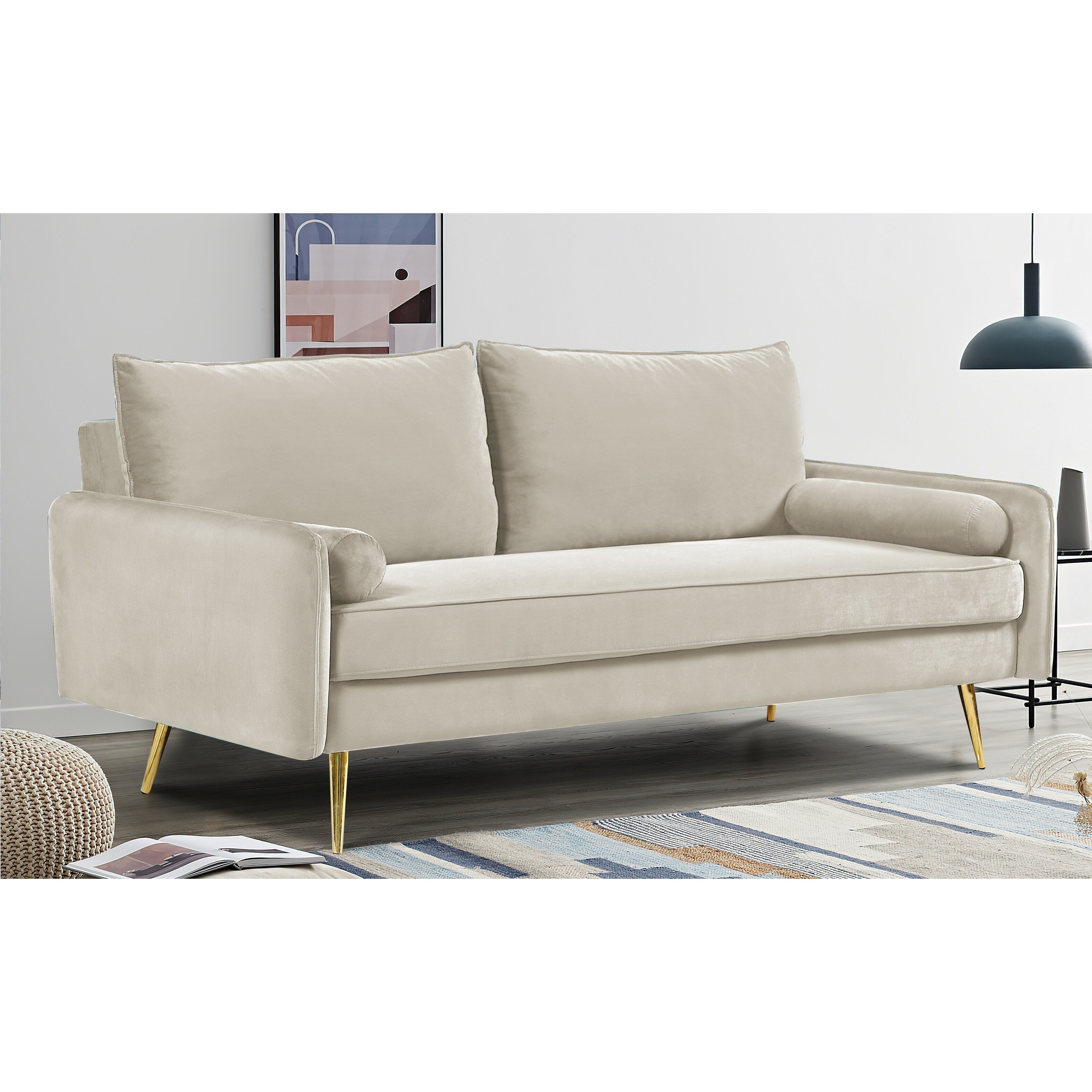 Villeda 70''W Polyester Square Arms Sofa
